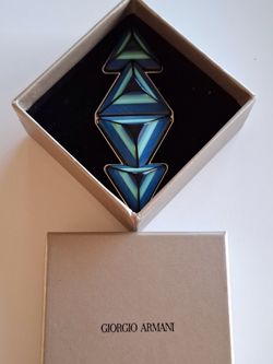 Giorgio Armani Geometric Brooch 4.5”
