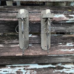 Beautiful One of A Kind Hand Made Wrought Iron Wall Sconces 