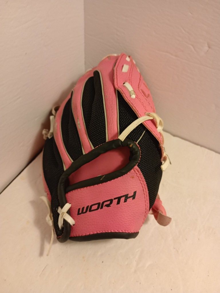 Pink Worth Baseball Glove Left handed