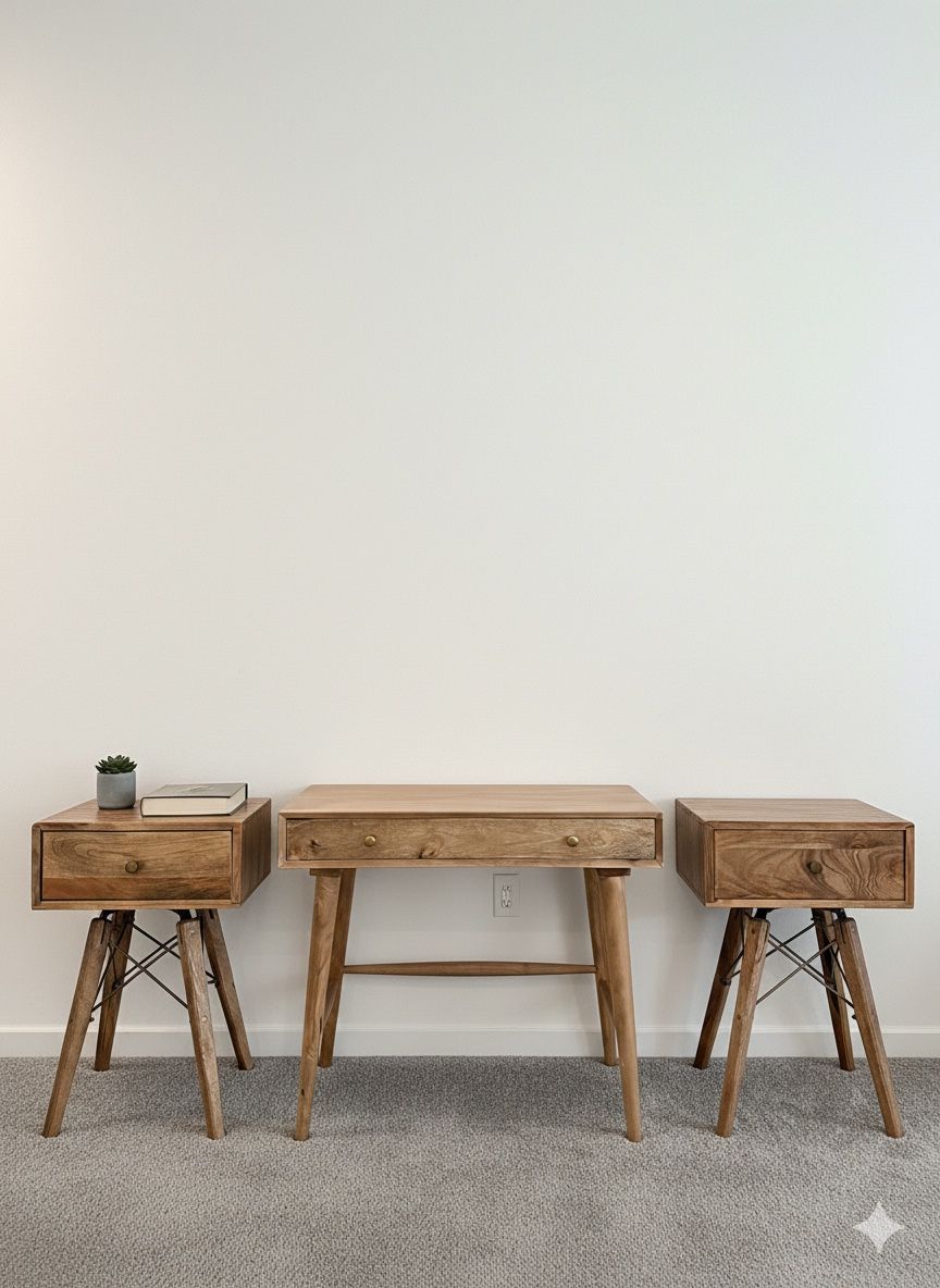 MCM Boho End Table Set