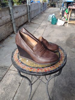 Sun + Stone Jetta Womens Padded Insole Slip On Loafer Heels - Brown - US 10M