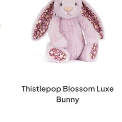 Thistlepop Blossom Luxe Bunny Jellycat Purple 