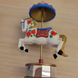 Vintage Christmas Small Horse Carousel Ornament Made by Noma
