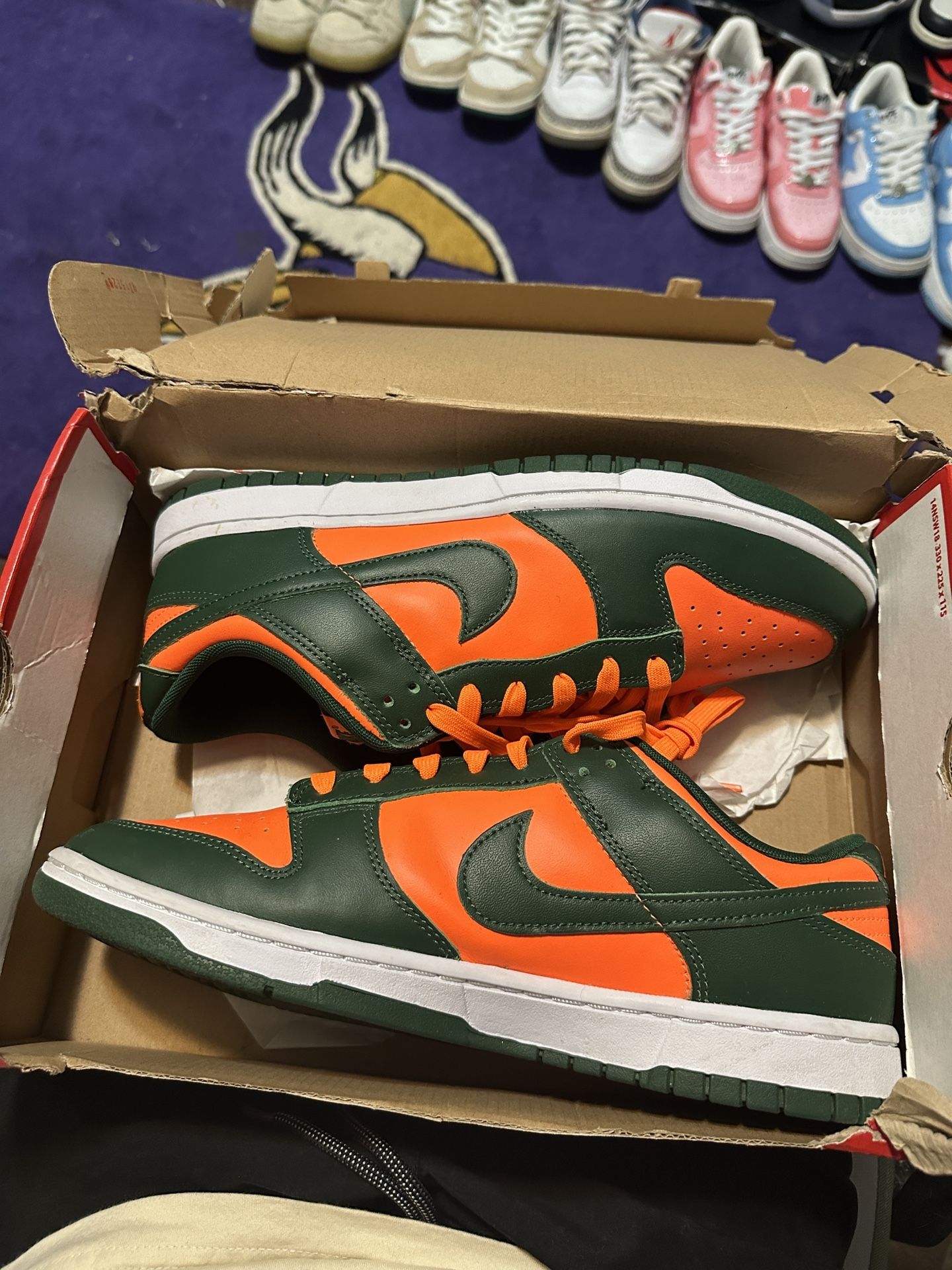 Nike Dunk Low Miami Hurricane Sz 11