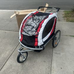 ClevrPlus Deluxe 3-in-1 Double Seat Bike Trailer Stroller Jogger for Kids,