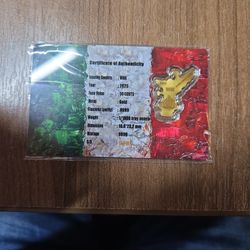 24k Gold .9999 Fine Gold Niue 50 Cents