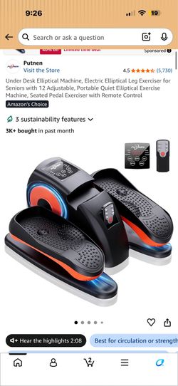 Under desk elliptical machine