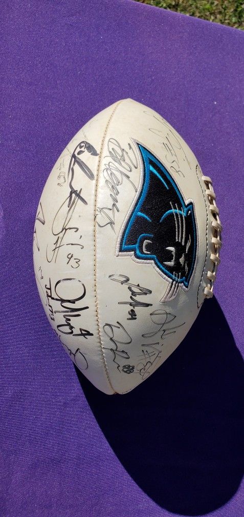 Autographed Carolina Panthers Football 