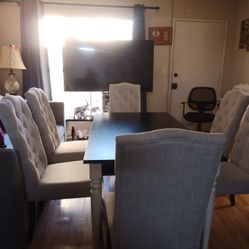 DINING SET WITH 6 CHAIRS/ IKEA 