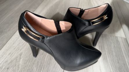 Black, size 5. Platform Stiletto High Heel Thin Heels Pumps Side Zip Shoes