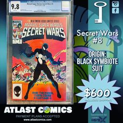 Secret Wars #8 CGC 9.8 // Origin of Black Symbiote Suit