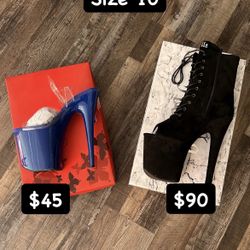 Size 10 Pleaser Shoes: Stripper Pole Dance Heels & Boots