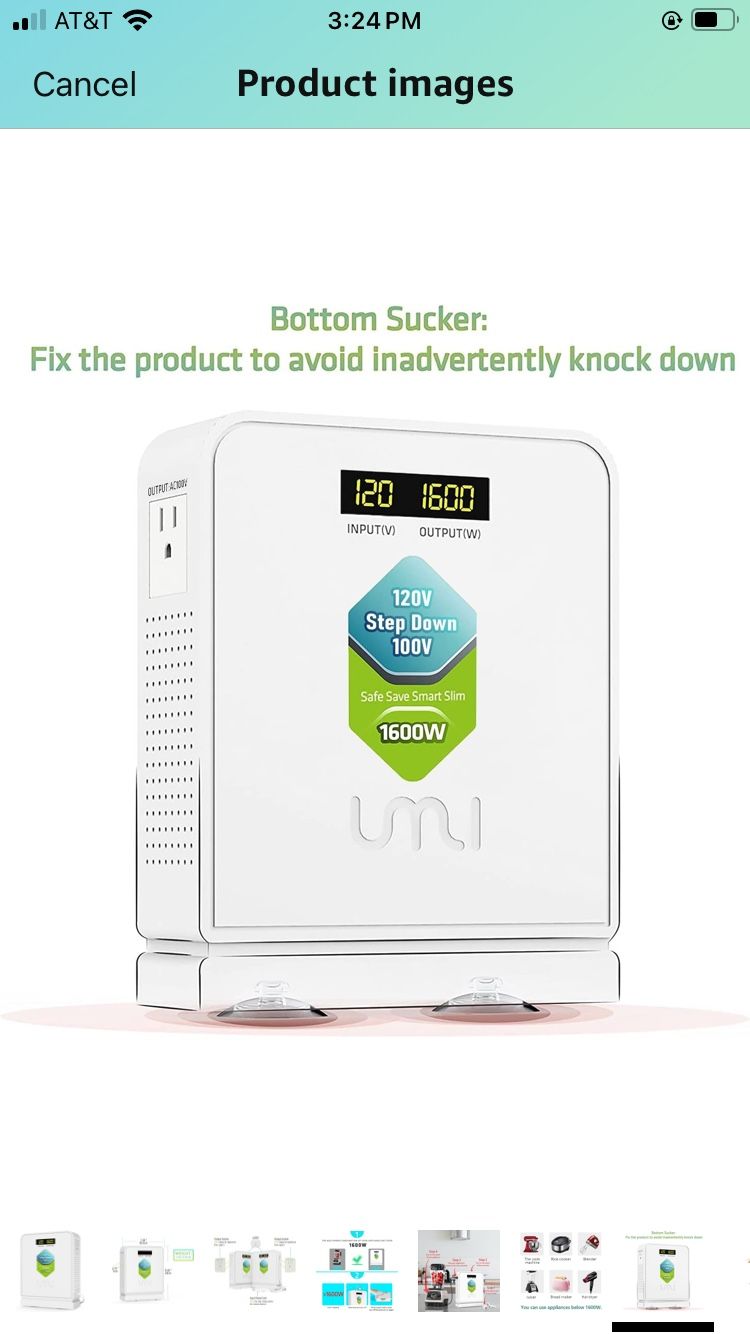 120V to 100V Voltage Converter 1600watts Step Down toroidal Voltage Converter for Japan appliances