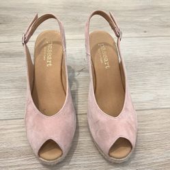 Wedges High Heels Pink - Leather 