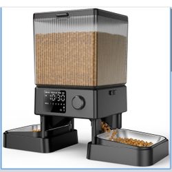oneisall Comedero automático para gatos para 2 gatos, 20 tazas/5 L, dispensador automático de comida para gatos para mascotas pequeñas en interiores, 