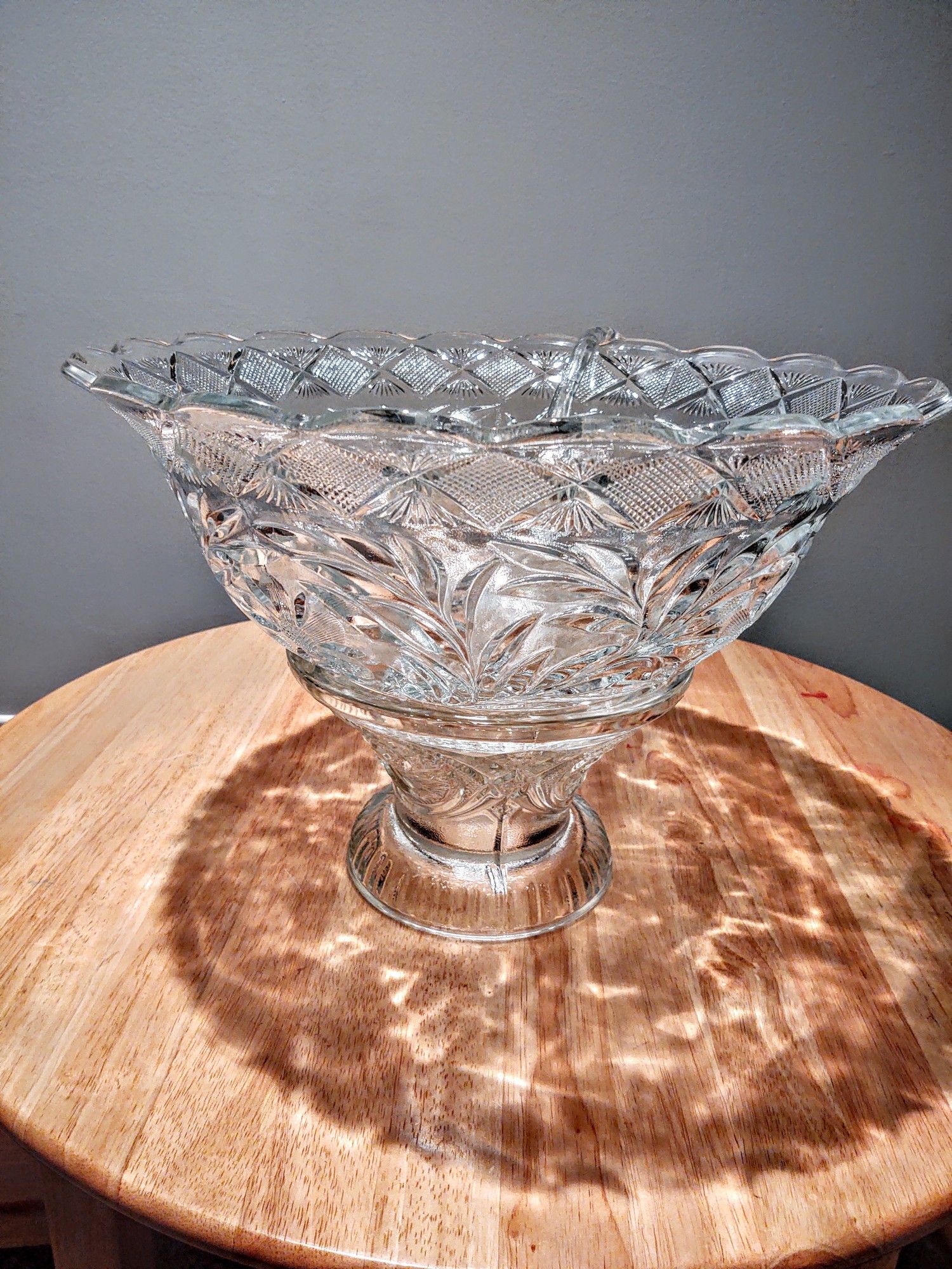 Vintage Crystal Punch Bowl