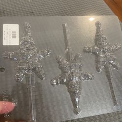 Star Santa Sucker/Lollipop Chocolate Mold Set (2)-NEW
