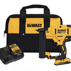 DEWALT 20V MAX XR Lithium-Ion Cordless 18-Gauge Narrow Crown Stapler Kit with 2.0Ah Battery, Charger and Contractor Bag