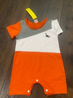 New orange shorts romper size 6/9 months by SHEIN #17