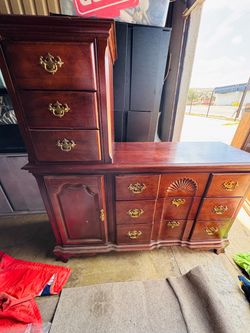 Cherry Wood Dresser and Chest Set