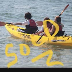 Ocean Kayak Malibu TwoXL tandem (3 seater) kayak, seats,paddles