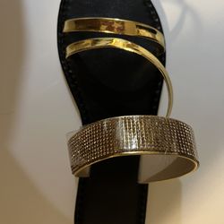 Black And Gold Sandals
