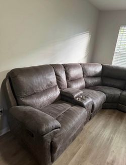 Dark Grey Reclining Sectional Sofa