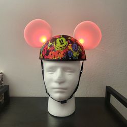Disney Parks Light Up Mickey Mouse Ears Hat Glow With the Show Rainbow World