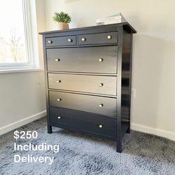 IKEA Hemnes Black 6-Drawer Dresser – Solid Wood – Free Delivery 🚚 