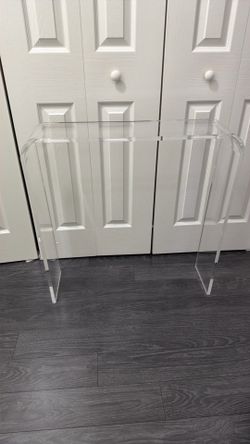 CB2 peekaboo 38” acrylic console table