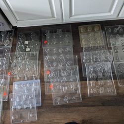 Large Lot (Some Vintage) Chocolate Molds Hearts Christmas Baby Seashell Wedding