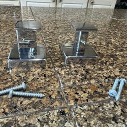 2 Polished Stainless Steel Robe Hooks 