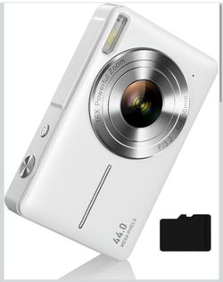 Camkory Digital Camera for Kids，Teens and Starters, FHD 1080P Point and Shoot Camera with 32GB Card 16X Zoom Anti Shake, Gift for Boys Girls Kids, Whi