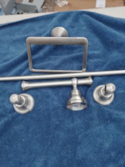Towel rack and toilet paper holder set