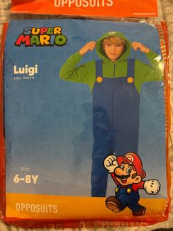 Luigi onesie, zip up Halloween pretend play dress up costume
