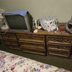 Solid Wood Dresser And Nightstand