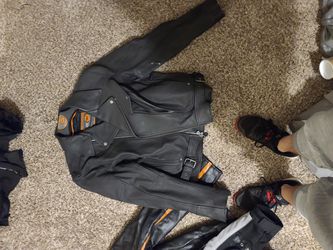 2 large leather motorcycle jackets. Large