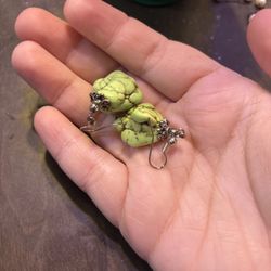 Green Turquoise Earrings 