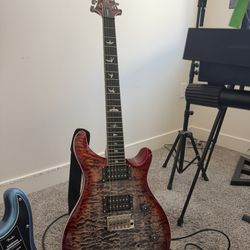 PRS SE Custom 24-08 Quilt Electric Guitar - Charcoal Cherry Burst