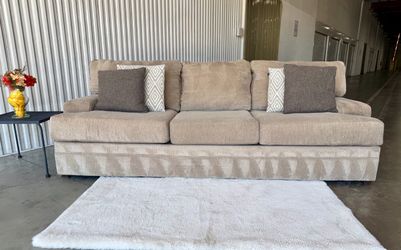 Signature By Design Taupe Sofa In Chenille Including Delivery