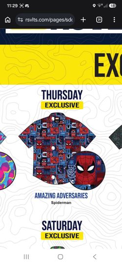 SDCC Exclusive 2026 RSVLTS Thursday Spiderman Kunuflex Shirt (L)