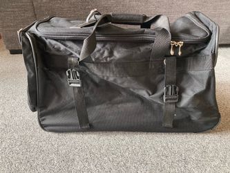 Large Black Canvas Travel Duffel Bag