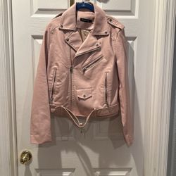 Pink Leather Jacket Medium