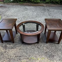Bassett Wood Coffee Table/End Table Set