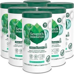 Seventh Generation Multi-Surface Wipes, Garden Mint scent, 70 ct, Pack of 6 70 Count (Pack of 6) Mint