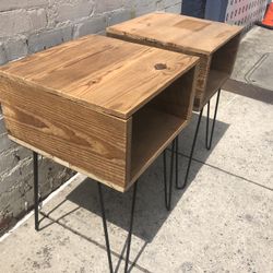 Side tables made from antique wood