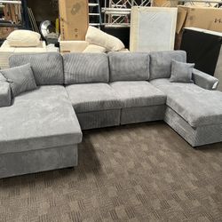 Bluish Gray Sectional Sofa Couch