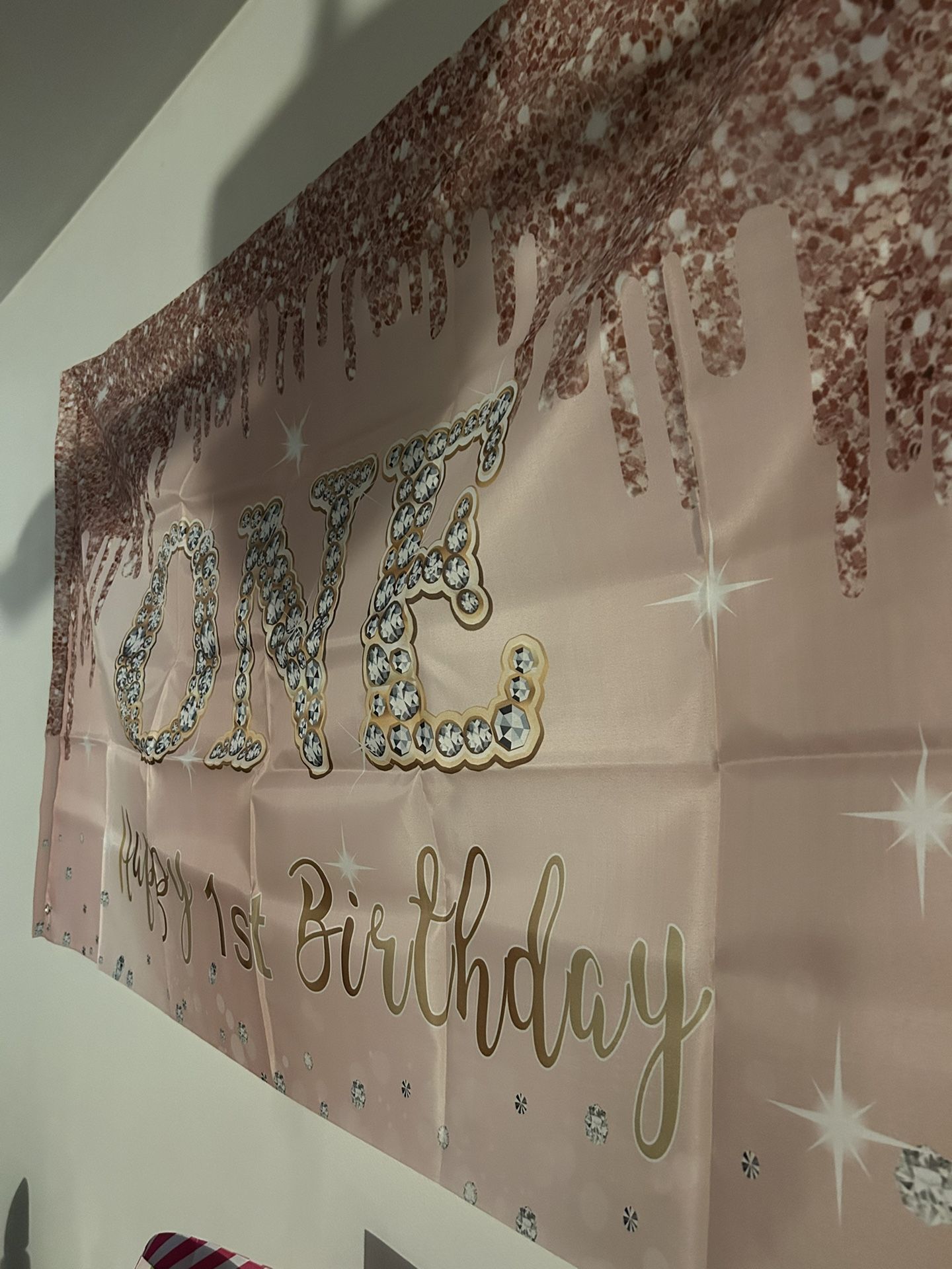 Rose Gold First Birthday Back Drop