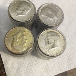 Up To 4 Rolls Of 40% Silver Kennedy Half Dollars 