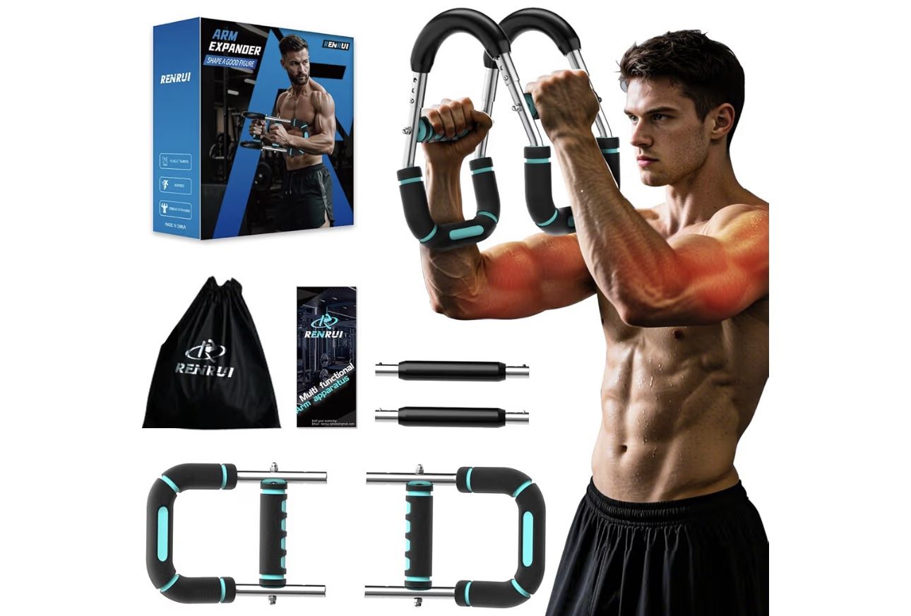 Twister Arm Trainer, Adjustable 5 Resistance Levels (40-130 lbs) Chest & Arm Workout Equipment for Men & Women, Ergonomic Home Gym Strength Trainer wi